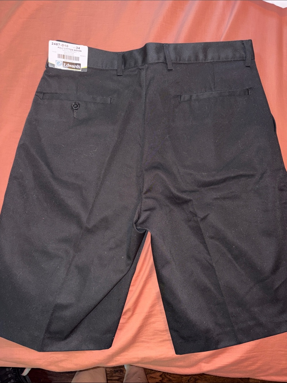 Mens Black Performance Shorts - Classic Fit work shorts